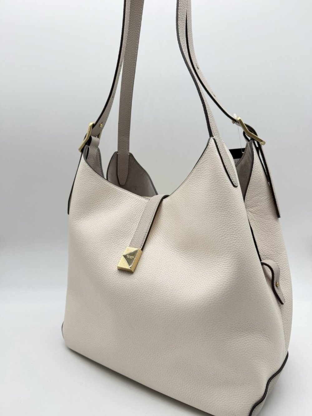 KATE SPADE NY Deco pebbled leather colorblock medium shoulder bag - Cashew milk - Picture 13 of 13